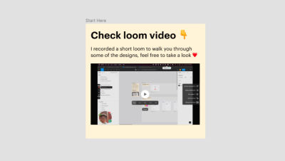 An example of how I attach Loom video to my Figma file using Figma’s Loom widget