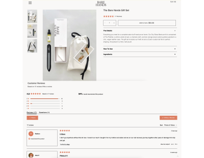 Bare hands product page