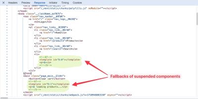 Showing suspended component fallbacks