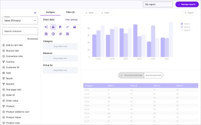 A screenshot of a custom report builder