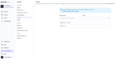 Showing Locales on the Hygraph website