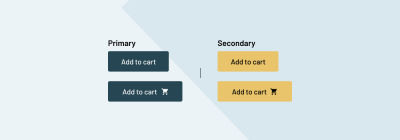 A sample button design with multiple colors and new icon variant