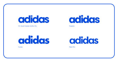 Four variations of the Adidas logo