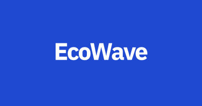 EcoWave logo in IBM Plex Sans Bold with custom letter-spacing