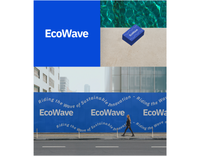 EcoWave logo with a final variant of typeface in action