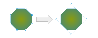 Comparing an octagon with eight points versus an octagon clipped with four points.