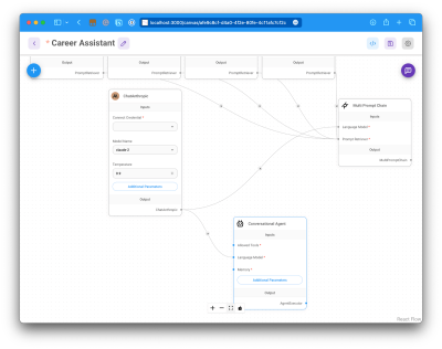 Conversational Agent connected to the Chat Model