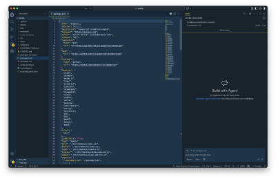 Screenshot of of VSCode with Copilot Chat open in the right panel
