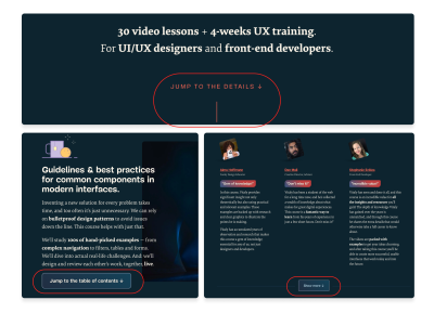 Dividing the mockup into the different acts and underline the StoryBrand elements presentation of the problem and the eventual solution, the guide, the plan, and the action