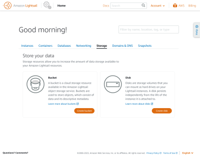 Storage dashboard