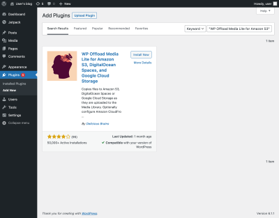 Installing WP Offload Media Lite