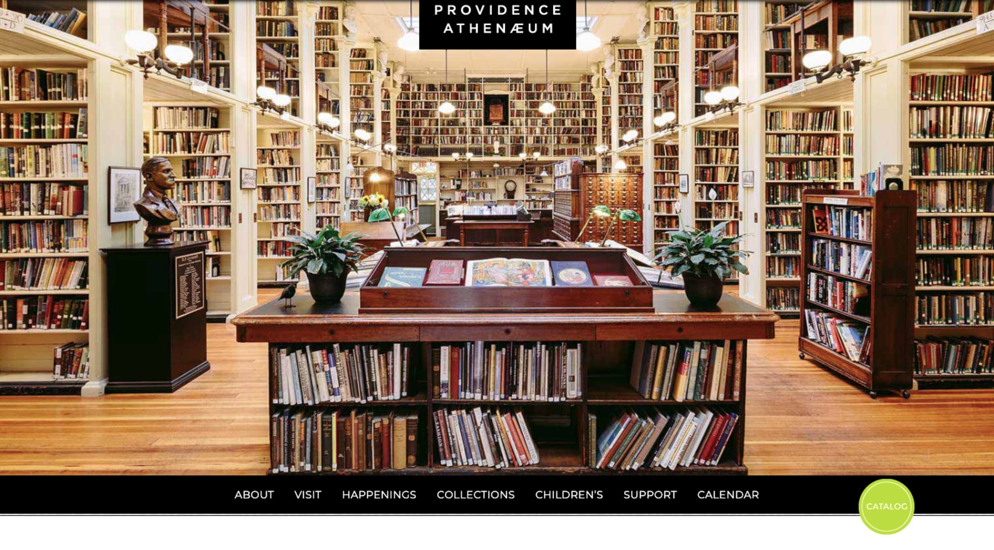 Providence Athenaeum主页“闻起来”像旧书一样。