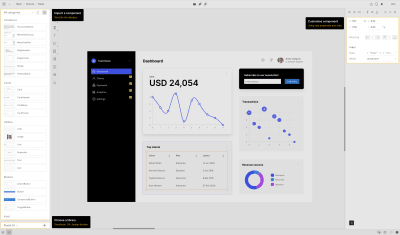 The UI of UXPin with Merge technology