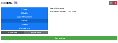 Bulk Resize Photos image resizing tool