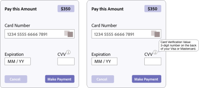 Prototype of a form with a tooltip