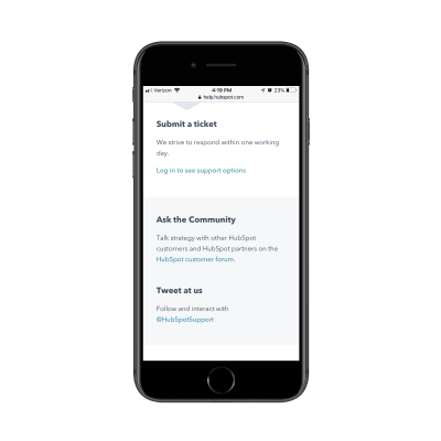 Hubspot support options