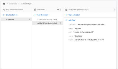 Stored data in Firestore