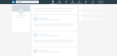 LinkedIn skeleton screen UI