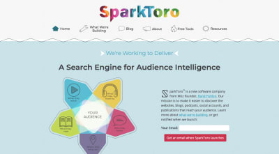 SparkToro landing page