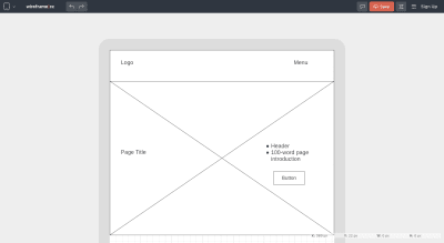 用于移动页面布局的Wireframe.cc线框