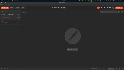 postman with the `postman-test-demo-service` collection