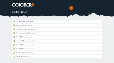 October CMS installation 1st step: System check