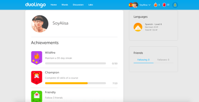 Gamification in UI: Duolingo