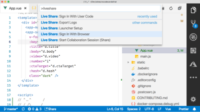 vs code command palette showing option to sign in with browser