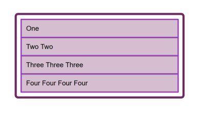 Flex items arranged as a column