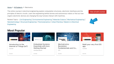 edX page for electronics courses