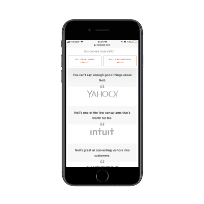 Neil Patel customer quotes
