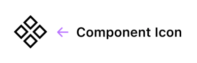 The Figma component icon, it’s composed by four squares rotated at 45 degrees.