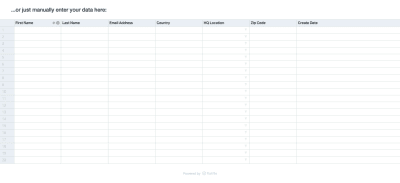 Flatfile data importer includes spreadsheet tool to manually enter data