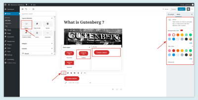 Button Layout in Gutenberg