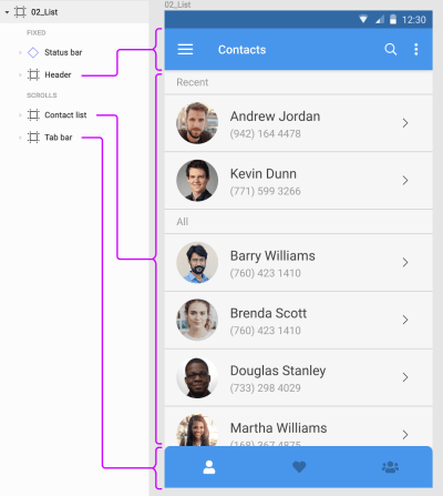 Nested frames in Figma