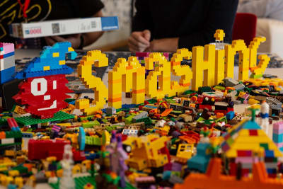 Smashing built in lego bricks