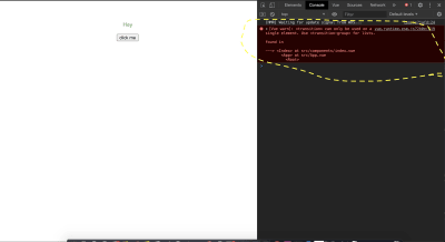 Vue transition error printed in console.