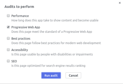 Progressive Web App Audits