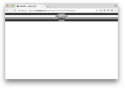 The layout in an unsupporting browser