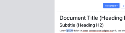 Image with the text ` ipsum` selected in the editor