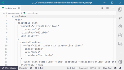 A .vue file open in VS Code with no syntax highlighting