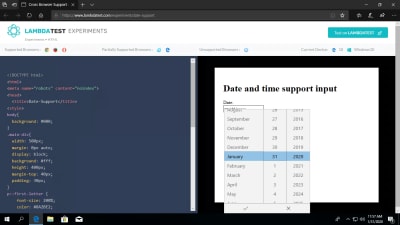 LambdaTest Experiment - date time format in Edge