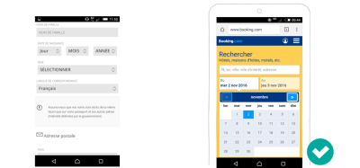 A double date-picker built in JavaScript makes it easy to pick arrival and departure dates with a minimum of interaction