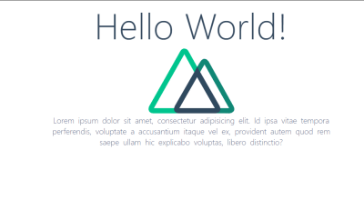 A Nuxtjs webpage containing ‘Hello World’