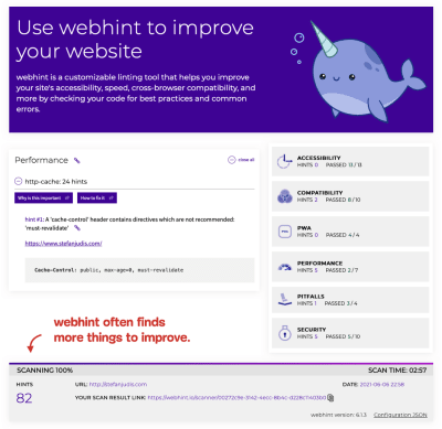 webhint screenshot