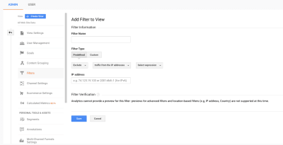 Google Analytics filters