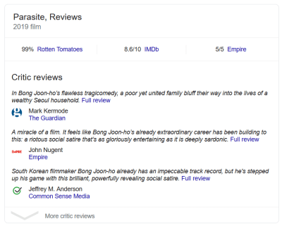 Review snippets using structured data markup on Google Search