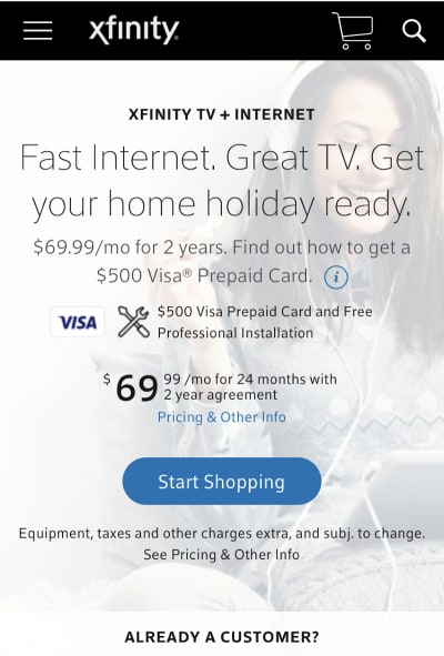 Xfinity holiday promotion