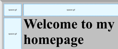 Three expansive spacer.gifs have the outer margin for the text, 