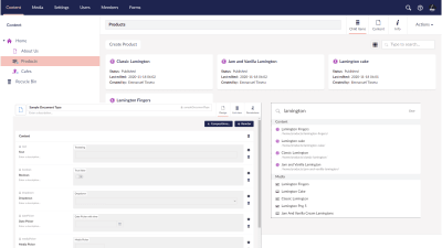 Tree structure, search and data type editors